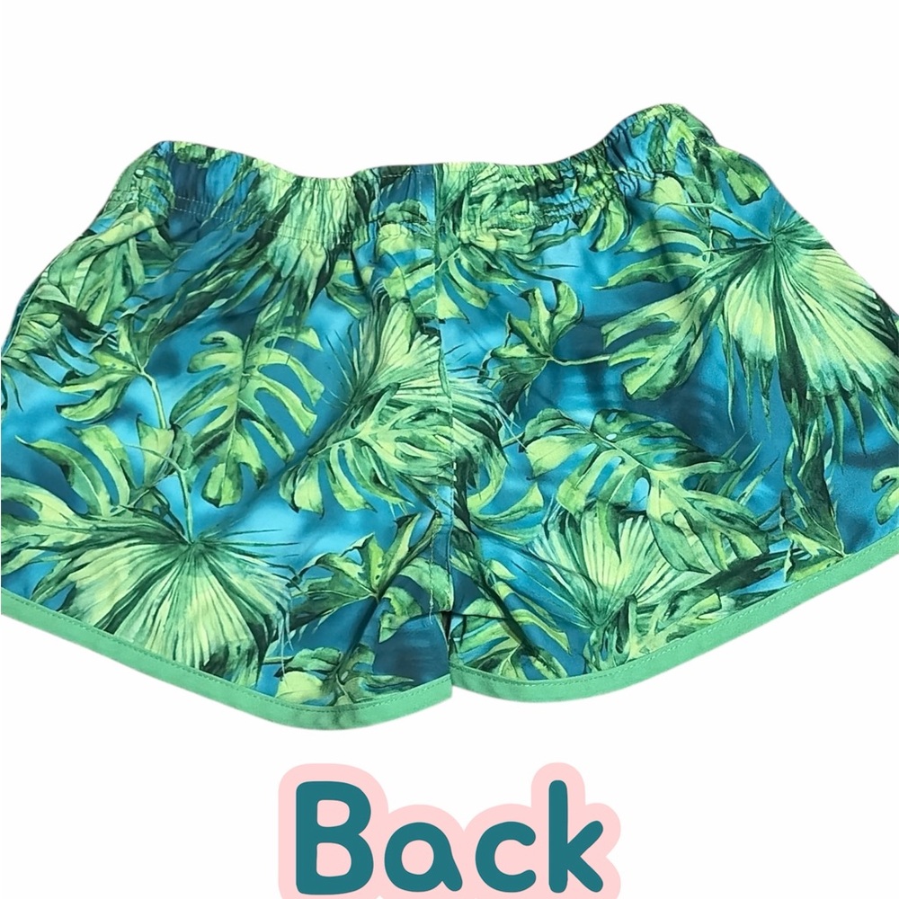 Tropical Leaf Print Women's Athletic Shorts size Small - Picture 2 of 5
